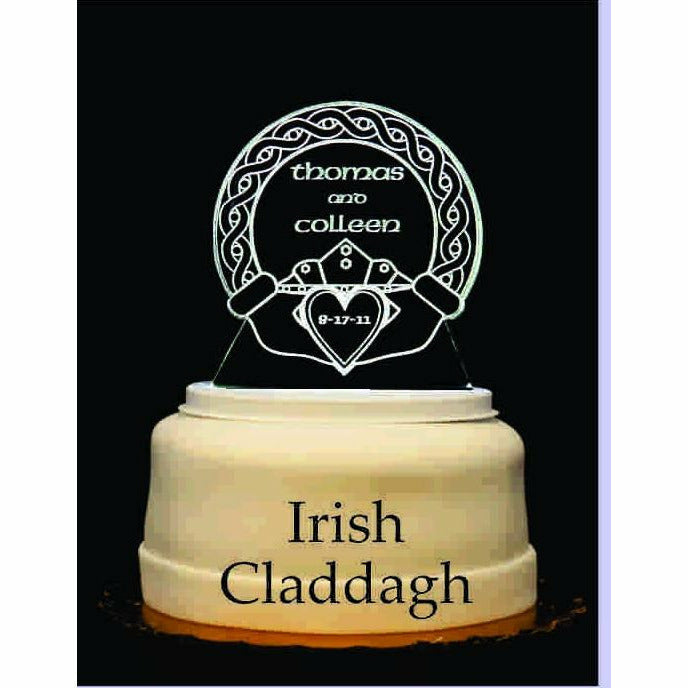 Irish Claddagh Light-Up Wedding Cake Topper - Wedding Collectibles