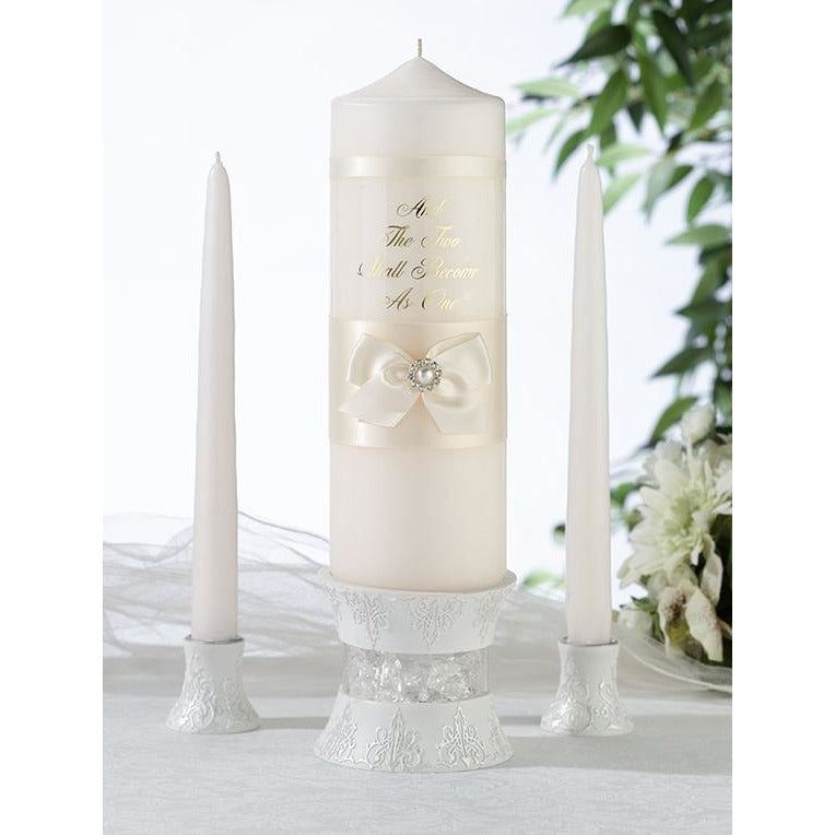 Ivory Pearl Candle Set - Wedding Collectibles