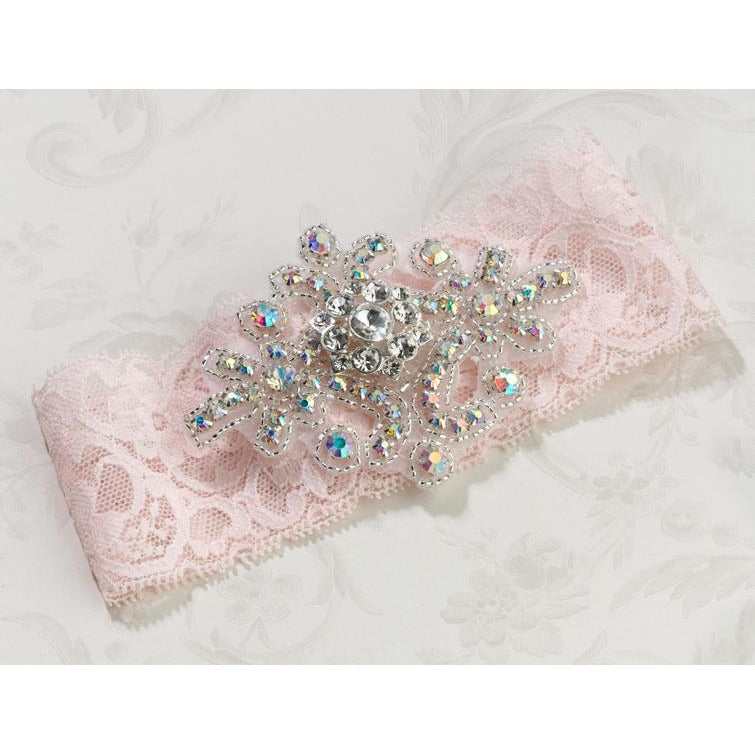 Jeweled Garter - Pink - Wedding Collectibles