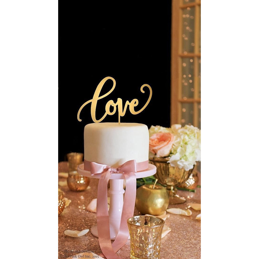 Love Wedding Cake Topper - Premium Gold Glitter - Best Cake Decoration for  Weddings, Anniversaries, Valentine, Engagement Parties, Mother’s Day & more
