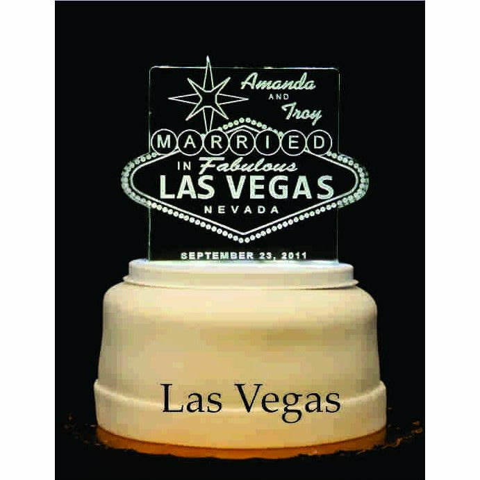 Las Vegas Light-Up Wedding Cake Topper - Wedding Collectibles