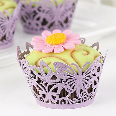 Lavender Decorative Cupcake Wraps - Set of 25 - Wedding Collectibles