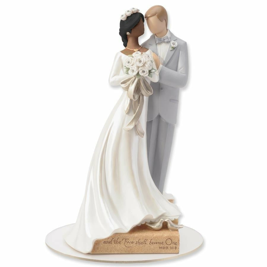 Legacy of Love Interracial Wedding Cake Topper Figurine - African American Bride and Caucasian Groom - Wedding Collectibles