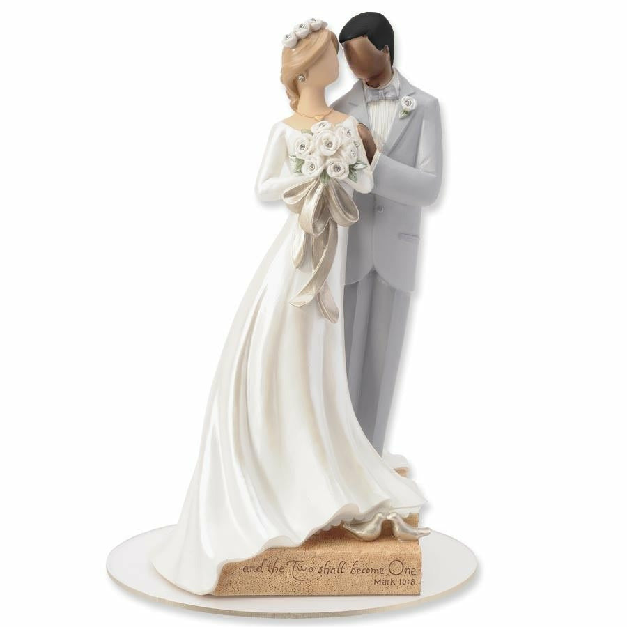 Legacy of Love Interracial Wedding Cake Topper Figurine - African American Groom and Caucasian Bride - Wedding Collectibles