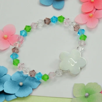 Little Girl's Flower Charm Bracelet - Wedding Collectibles