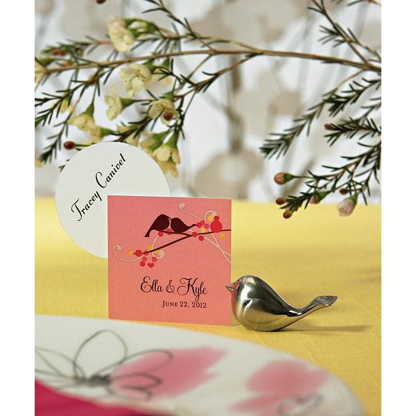 Love Bird Card Holders with Brushed Silver Finish - Wedding Collectibles