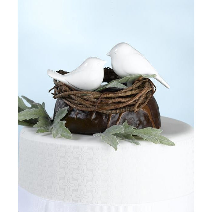 Love Birds Cake Pick White - Wedding Collectibles