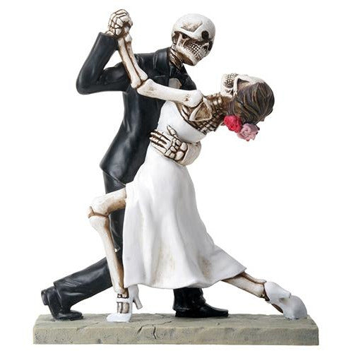 Love Never Dies Skulls Dancing Wedding Cake Topper - Wedding Collectibles