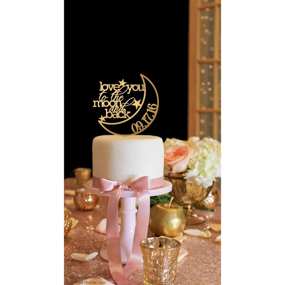 To The Moon And Back Cake Topper | Acrylic Cake Decoration - View #6