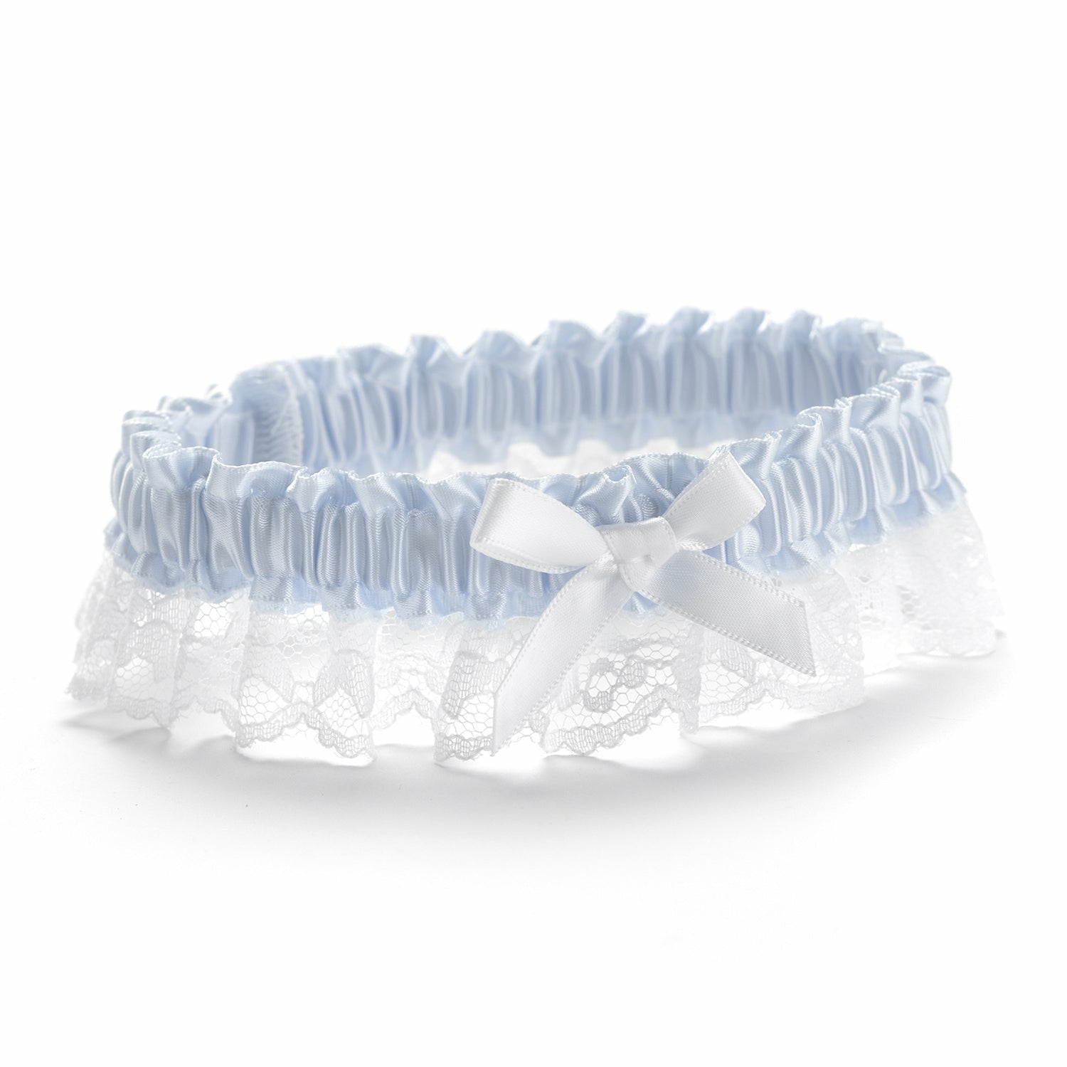 Lt Blue Ribbon & Lace Garter - Wedding Collectibles Lt Blue Ribbon & Lace Garter - Wedding Collectibles