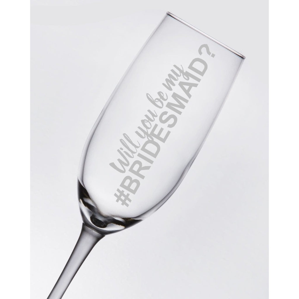 Bridesmaid Toasting Glass - Will You Be My Bridesmaid Champagne Flute - (ONE) Engraved Toasting Flute - Will You Be My #Bridesmaid - Bridesmaid Proposal - Bridal Party Gift - Wedding Collectibles