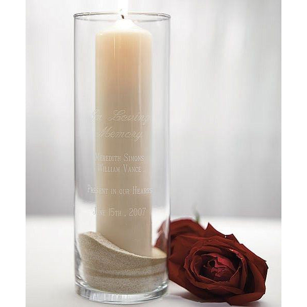 Memorial Glass Cylinder - Wedding Collectibles