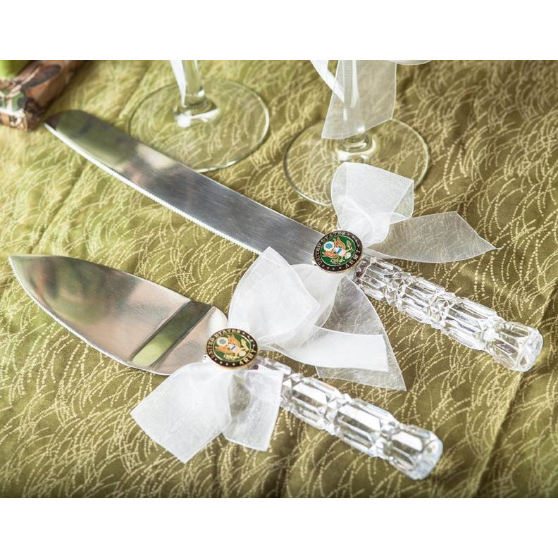 Military Wedding Cake Server Set - Air Force - Navy - Army - Marines - Wedding Collectibles