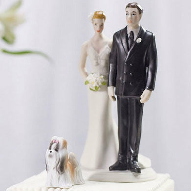 Miniature Shih Tzu Dog Figurines - Wedding Collectibles