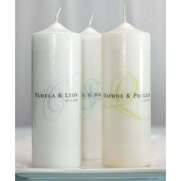 Modern Monogram Personalized Unity Candle - Wedding Collectibles