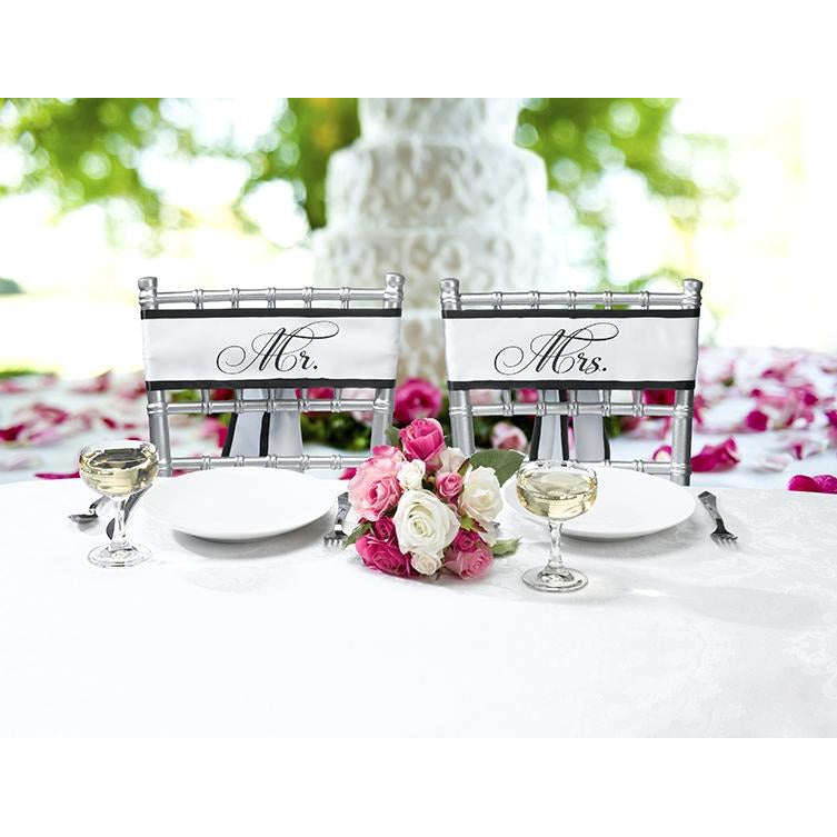 Mr & Mrs Chair Sashes - Wedding Collectibles