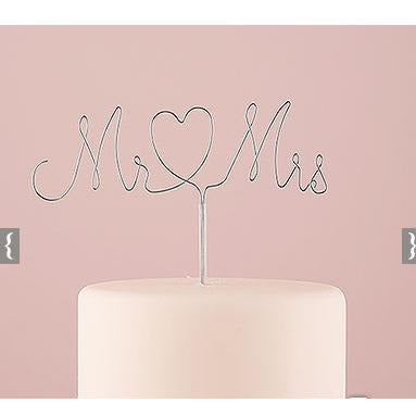 Mr. & Mrs. Twisted Wire Cake Topper - Wedding Collectibles