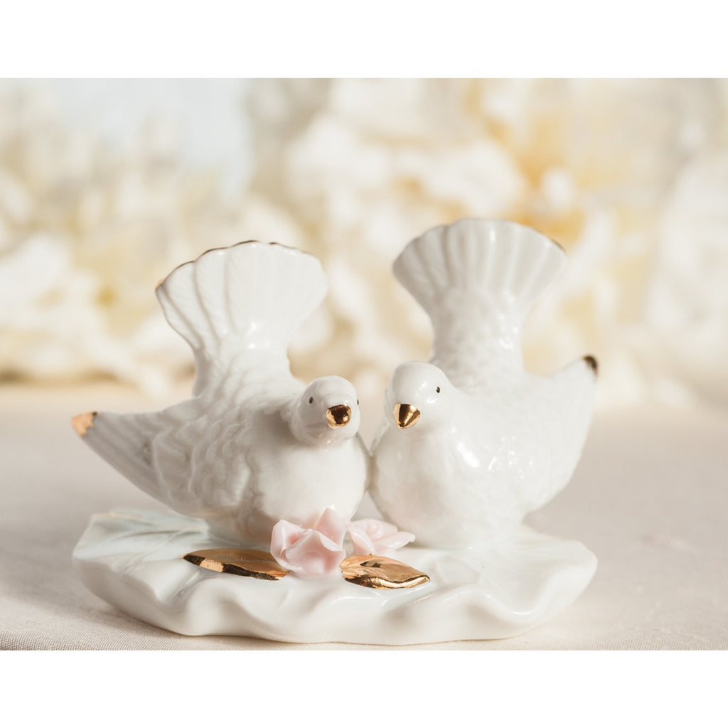 Nesting Turtle Dove Cake Topper Figurine - Wedding Collectibles