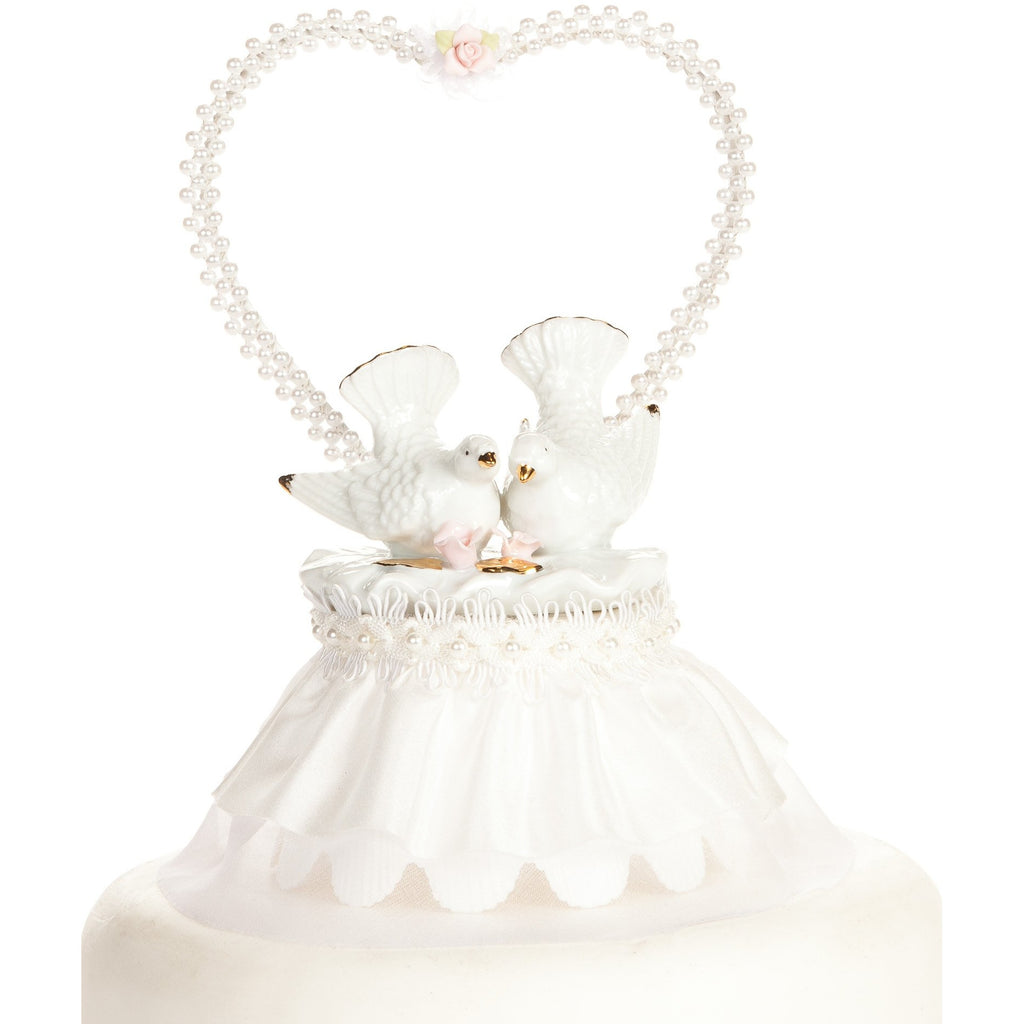 Nesting Turtle Dove Cake Topper - Wedding Collectibles