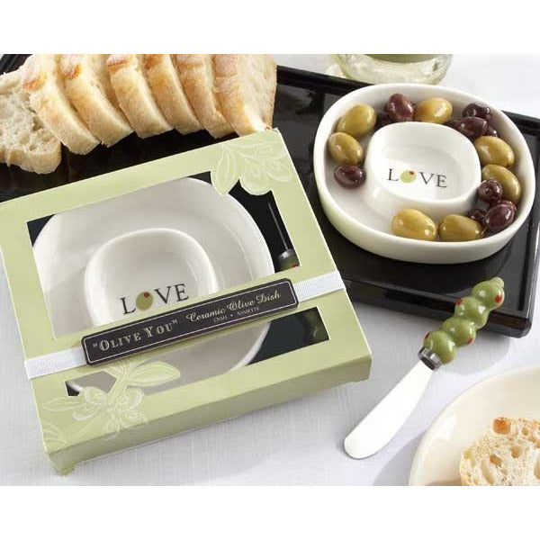 “Olive You” Olive Tray and Spreader - Wedding Collectibles