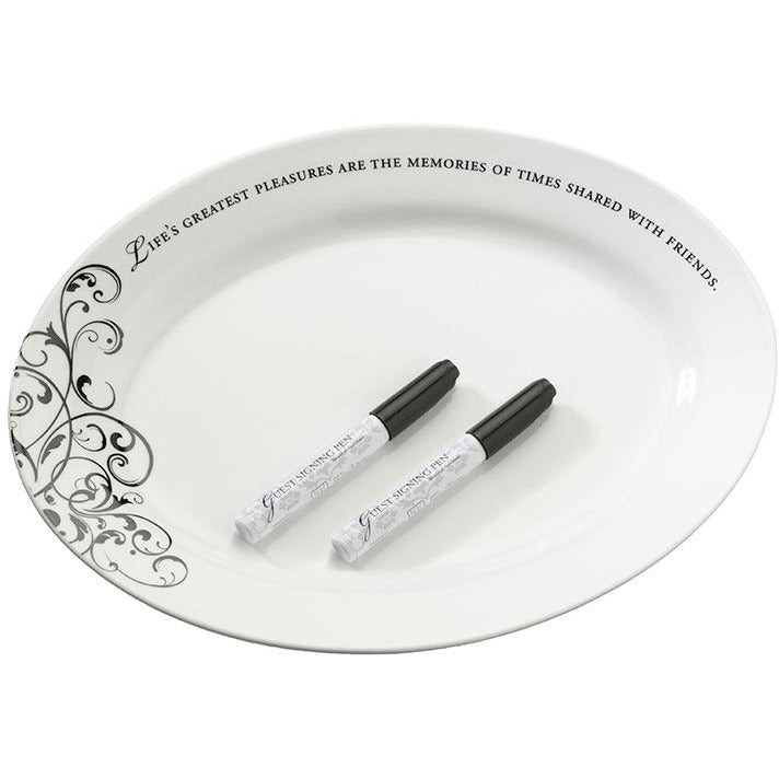 Oval Ceramic Signing Plate w/Verse - Wedding Collectibles