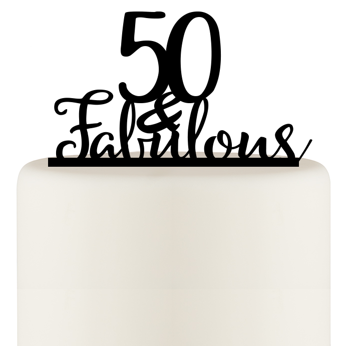 Original 50 and Fabulous 50th Birthday Cake Topper - Wedding Collectibles