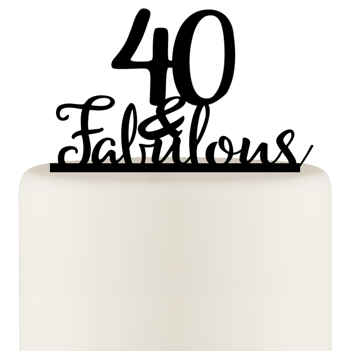 40th Birthday Cake Topper - 40 and Fabulous Cake Topper - Happy 40th - Wedding Collectibles