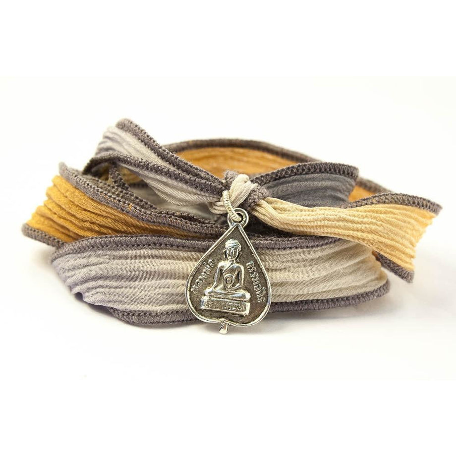 Buddha Jewelry, Silk Wrap Bracelet