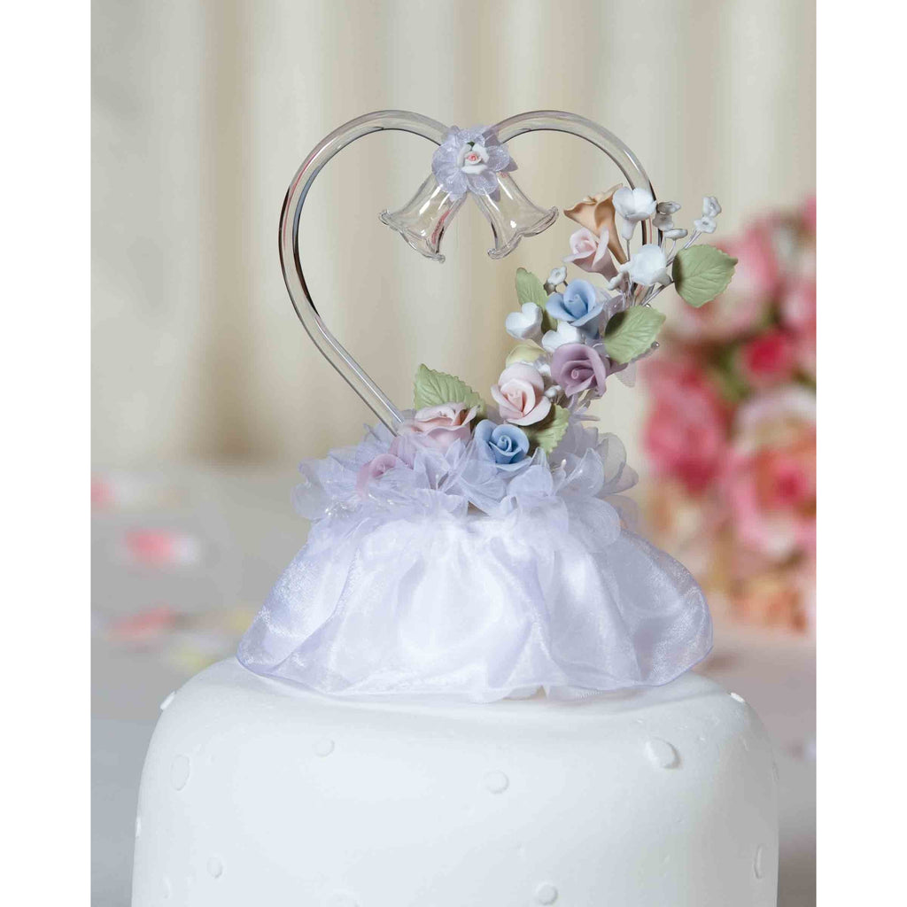 Pastel Porcelain Rose Cake Topper - Wedding Collectibles