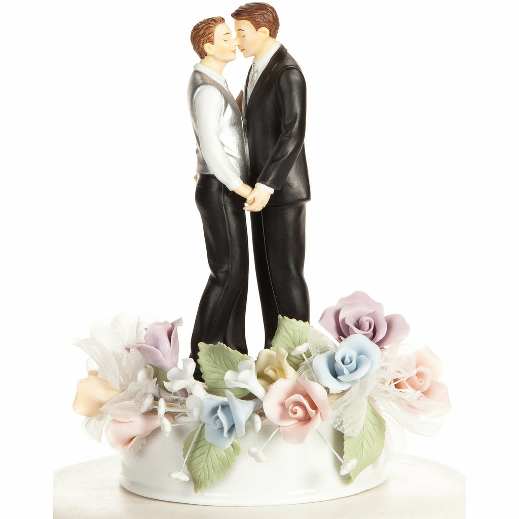 Pastel Rose Gay Wedding Cake Topper - Wedding Collectibles