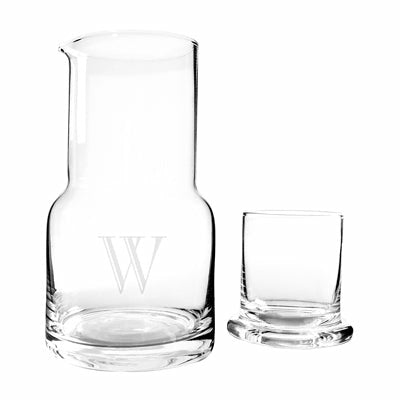 Personalized 28 oz. Bedside Water Carafe & Glass Set - Wedding Collectibles