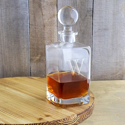 Personalized 32 oz. Square Whiskey Decanter - Wedding Collectibles