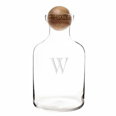 Personalized 56 oz. Glass Decanter with Wood Stopper - Wedding Collectibles