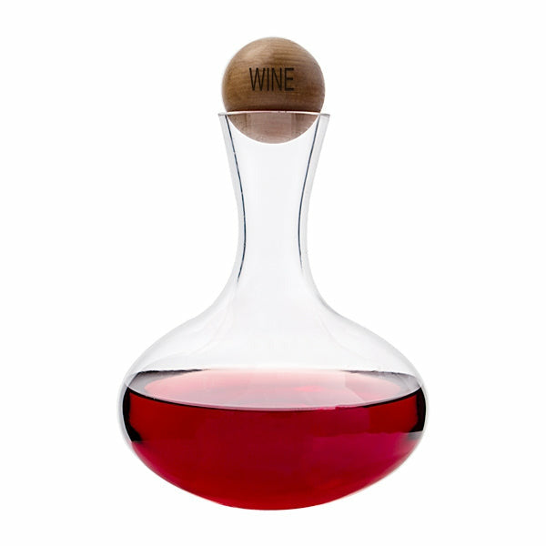 Personalized 85 oz. Large Wine Decanter with Wood Stopper - Wedding Collectibles