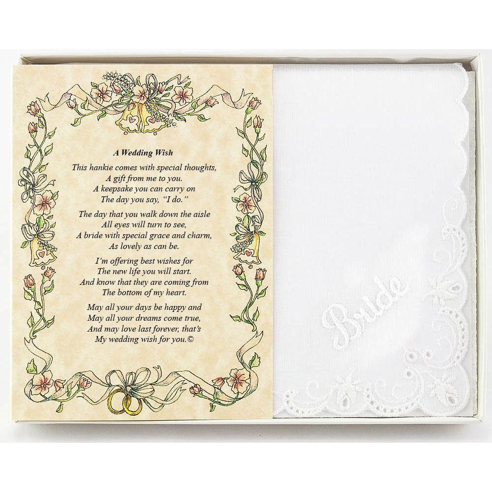 Personalized A Wedding Wish (From Friend or Family to the Bride) Wedding Handkerchief - Wedding Collectibles