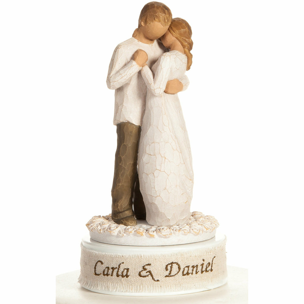 Personalized Embroidery Willow Tree ® "Promise" Wedding Cake Topper - Wedding Collectibles