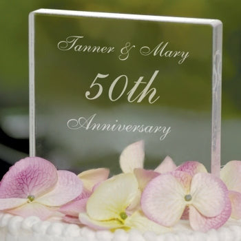 Personalized Celebration Cake Topper 50th or 25th (Custom Number and Text) - Wedding Collectibles