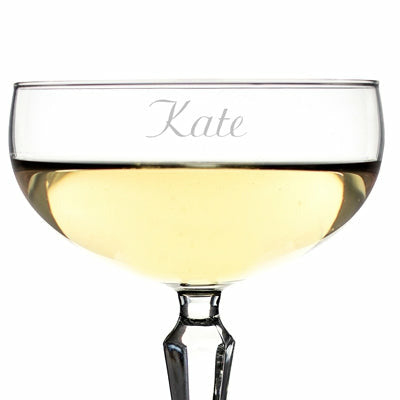 Personalized Champagne Coupe Toasting Flutes - Wedding Collectibles