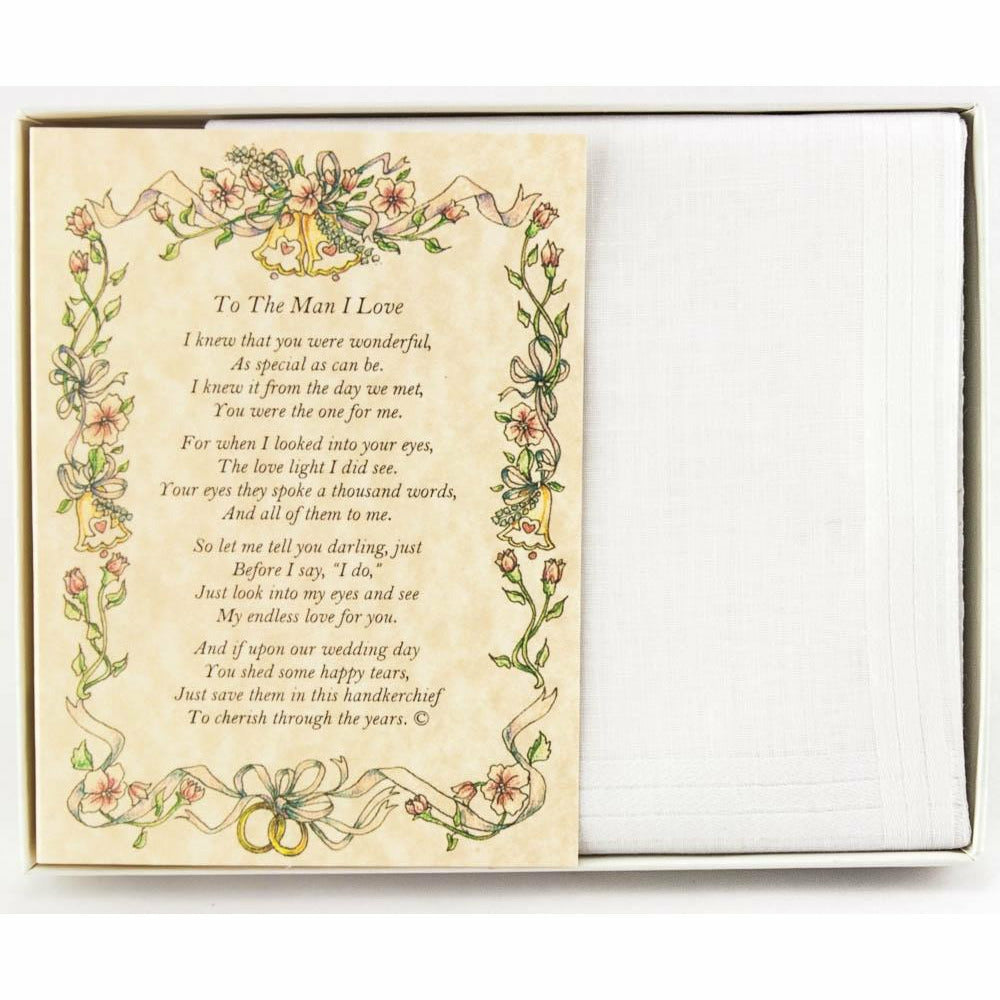 Personalized From the Bride to the Groom Poetry Wedding Handkerchief - Wedding Collectibles