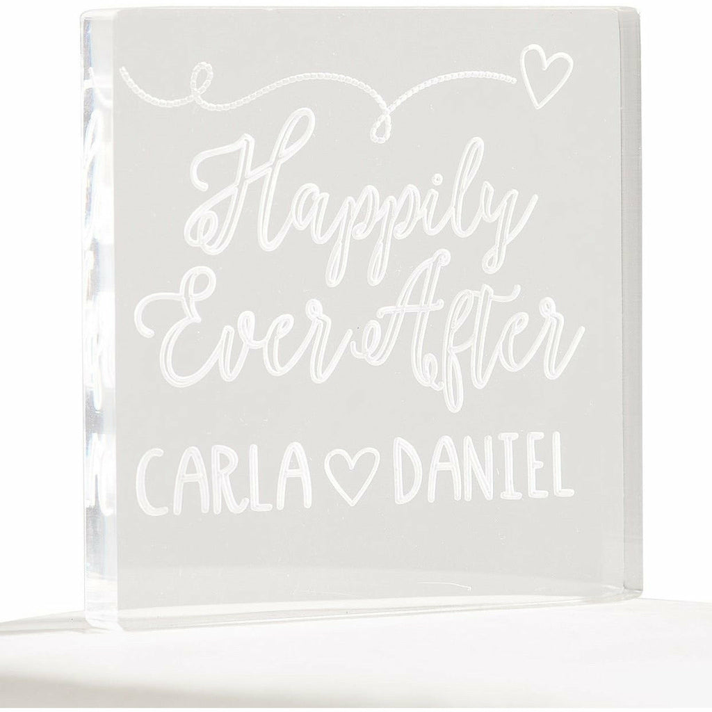 Personalized Happily Ever After Acrylic Wedding Cake Topper - Wedding Collectibles