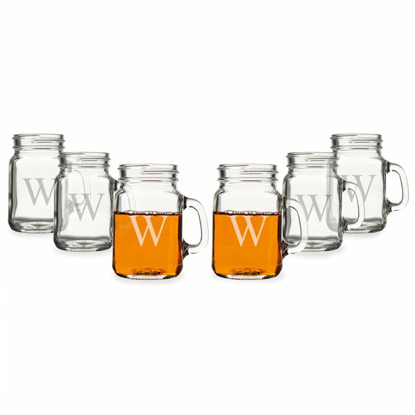 Personalized Mini Drinking Jar Shot Glasses (Set of 6) - Wedding Collectibles