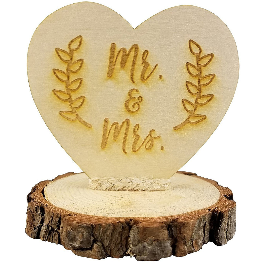 Rustic Wood Mr. & Mrs. Wedding Cake Topper - Wedding Collectibles