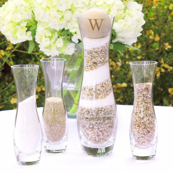 Personalized Rustic Unity Sand Ceremony 4pc Set - Wedding Collectibles