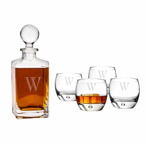 Personalized 10.75 oz. Heavy Based Whiskey Glasses (Set of 4)