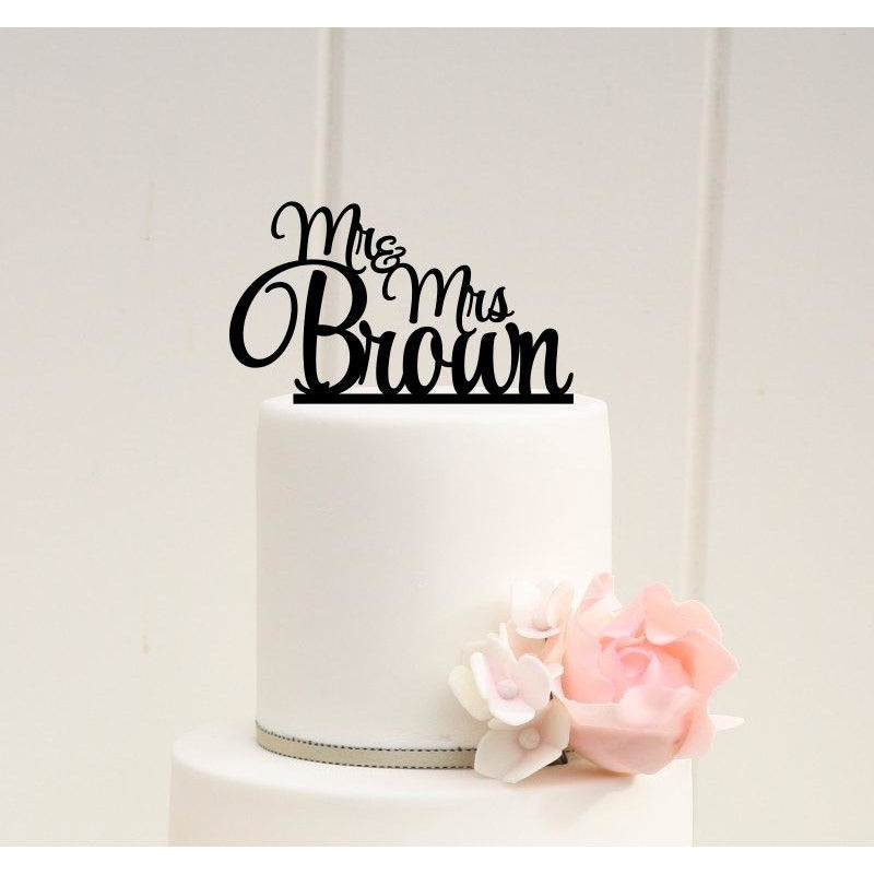 Personalized Stacked Mr and Mrs Wedding Cake Topper - Wedding Collectibles