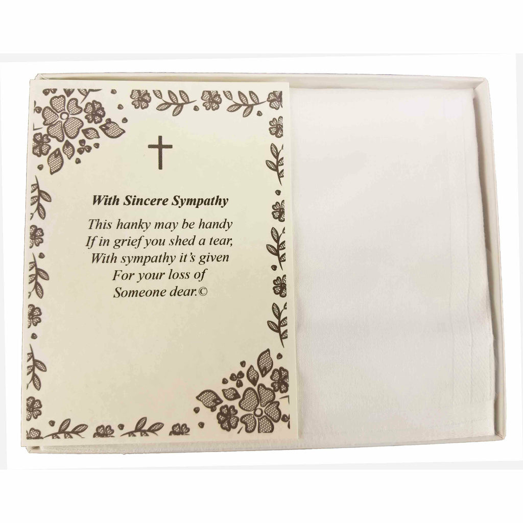 Personalized Sympathy Bereavement Christian Religious with Cross Poetry Men's Handkerchief Gift Keepsake Ideas for Loved One - Wedding Collectibles