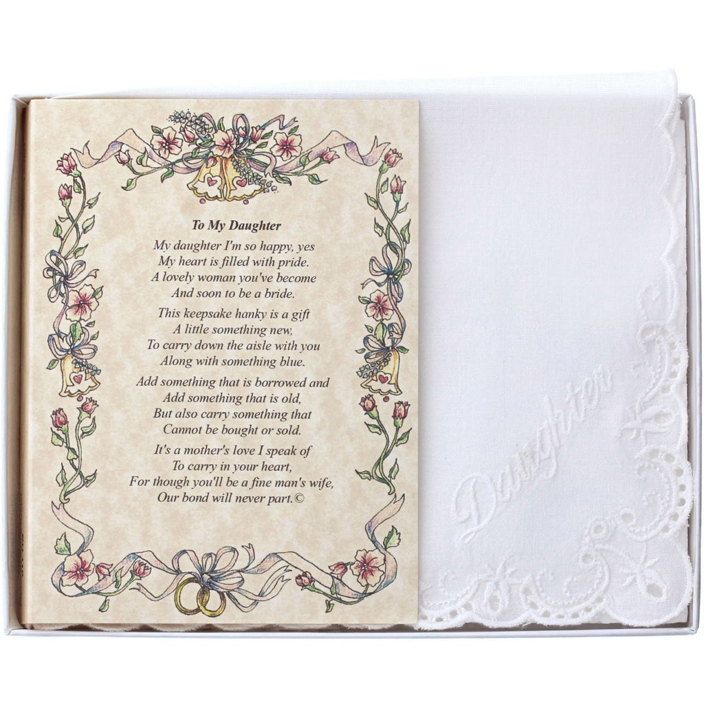 Personalized To My Daughter (From the Bride's Mother) Wedding Handkerchief - Wedding Collectibles