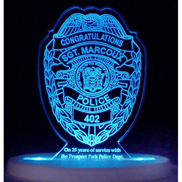 Police Retirement Light-Up Cake Topper - Wedding Collectibles