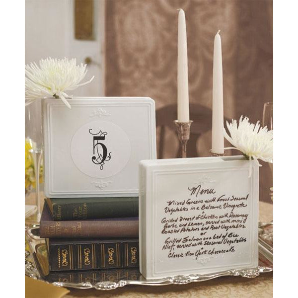 Porcelain Book Vase Set - Wedding Collectibles