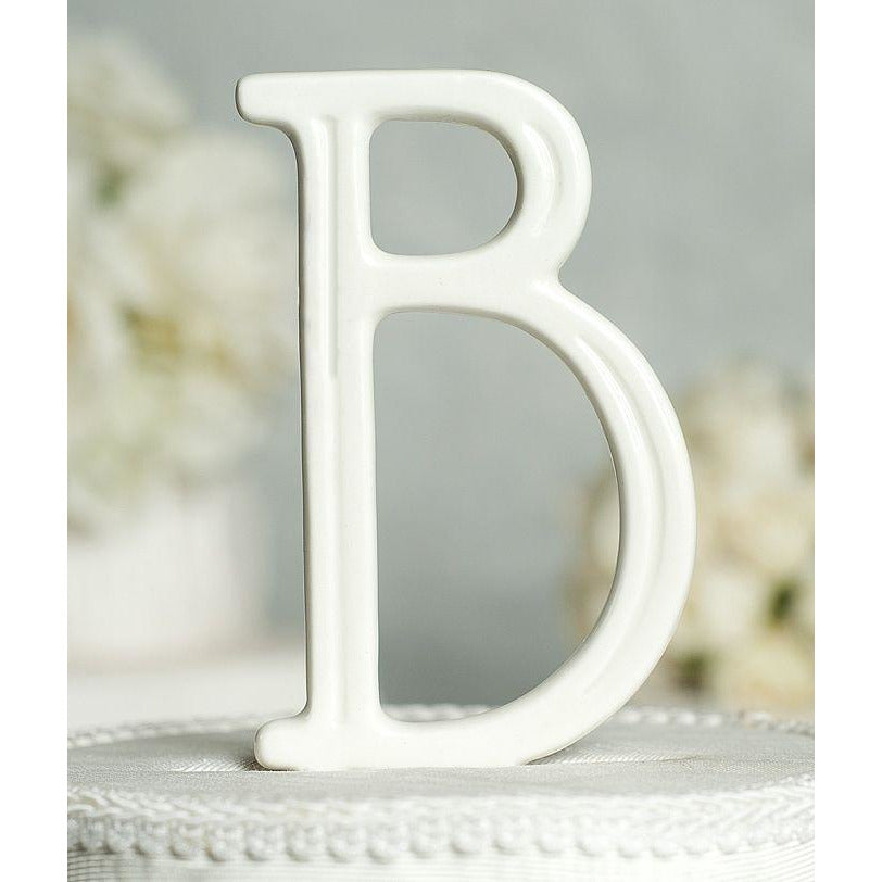 Porcelain Monogram Cake Topper - Wedding Collectibles